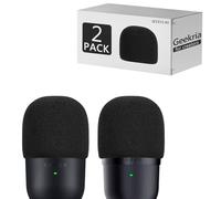 Geekria para Creadores, Espuma Cortavientos Compatible con Razer Seiren Mini, Seiren V3 Mini, Funda de micrófono, Protector de micrófono de Repuesto, Filtro antipop (Negro/Pack de 2)