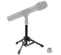 Geekria para creadores, soporte de micrófono de sobremesa con trípode, compatible con JBL Wireless Two, Sennheiser E835, E835-S, Audio-Technica ATM510, con pies plegables antideslizantes
