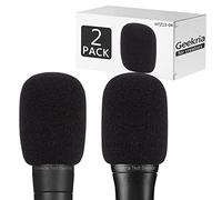 Geekria Parabrisas de Espuma a Prueba de explosiones para Creadores Compatible con ShureSM48,SM58LC,BETA57A,BETA58A,Parabrisas de micrófono,Filtro de Espuma de Esponja(negro/2piezas)