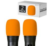 Geekria Parabrisas de espuma para Creators compatible con AKG P2, P3S, P5i, C5, D5, D7, DMS100, DMS300, parabrisas antipop, cubierta de viento para micrófono, filtro de espuma de esponja (naranja/2