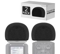 Geekria Parabrisas de espuma para Creators compatible con ZOOM H5, H6 Handy Recorder, cubierta de viento de micrófono, filtro de espuma de esponja, grabadora digital portátil (negro, paquete de 2)