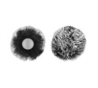 Geekria Parabrisas Furry para Creators compatible con micrófono inalámbrico BOYA Omic, protector de viento DeadCat para micrófono, cubierta de pelusa, reducción de ruido del viento (gris, paquete de 2