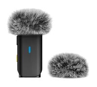 Geekria Parabrisas Furry para Creators compatible con micrófono inalámbrico Hollyland Lark M1, protector de viento DeadCat para micrófono, cubierta de pelusa, reducción de ruido del viento (gris