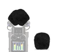 Geekria Parabrisas Furry para Creators compatible con Zoom H5 Studio Handy Recorder, micrófono DeadCat cortavientos, cubierta de pelusa, grabadora digital portátil (negro, paquete de 3)