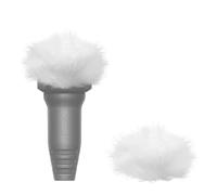 Geekria Parabrisas peludo para micrófono de 0.3 pulgadas de diámetro, protector de viento DeadCat para micrófono, cortavientos, cubierta de pelusa compatible con Sennheiser ME2 (blanco, paquete de 2)