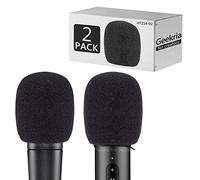 GEEKRIA Paravientos de Espuma for Creators Compatible con Shure SM57-LCE y PGA81-LC, Protector antipop, Cubierta antiviento para micrófono y Filtro de Espuma de Esponja (Negro, Paquete de 2)