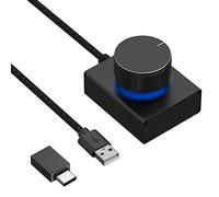 Geekria Perilla de Ajuste de Volumen USB con Ajuste de Volumen Giratorio y función de Silencio de una tecla, Adaptador PC/teléfono, Compatible con Win 7, 8, 10, Vista, Android (Cable de 5 pies)
