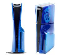 Geekria Placas Transparentes compatibles con PlayStation 5 Slim Edición Disco, Carcasa de Repuesto, Accesorios para Juegos con ventilaciones, Paneles Laterales de ABS rígido y Resistente a Golpes