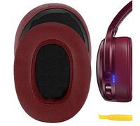 Geekria QuickFit - Almohadillas de Piel de proteína para Auriculares Skull.Candy Crusher inalámbrico EVO Crusher ANC Hesh 3, Almohadillas, Almohadillas de Repuesto (Rojo Profundo)