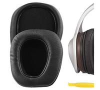 Geekria QuickFit - Almohadillas de piel proteica para auriculares DENON AH-D600, AH-D7100, almohadillas de repuesto para auriculares, almohadillas de repuesto (negro)