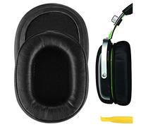 Geekria QuickFit - Almohadillas de Piel proteína para Auriculares estéreo Razer BlackShark para Juegos de Repuesto, Almohadillas para Orejas, Almohadillas para Auriculares, Piezas reparación (Negro)