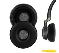 Geekria QuickFit - Almohadillas de repuesto compatibles con auriculares Jabra Engage 30/50, almohadillas para los oídos, piezas de reparación (negro)