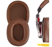 Geekria QuickFit Almohadillas de Repuesto de Cuero con proteína para ATH M50X, M50XBT, M50, M40X, M30, M20, M10, ATH-MSR7, Almohadillas para Auriculares, Almohadillas para Auriculares (marrón)