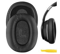 Geekria QuickFit - Almohadillas de repuesto de cuero proteico para auriculares Edifier W820BT, W828NB, piezas de reparación de almohadillas para auriculares (negro)