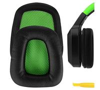 Geekria QuickFit - Almohadillas de repuesto de cuero proteico para auriculares Razer Chimaera, Electra (negro/verde)