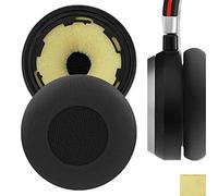Geekria QuickFit - Almohadillas de Repuesto de Cuero proteico para Jabra Evolve 75 UC,Evolve 75,Evolve 75+, Evolve 75 MS Almohadillas para Auriculares, Piezas de reparación de Almohadillas (Negro)