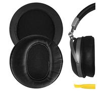 Geekria QuickFit - Almohadillas de repuesto de piel de proteína para auriculares DENON AH-D2000, D5000, D5200, D7000, D7200, D9200, almohadillas para auriculares (color negro)