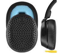 Geekria QuickFit Almohadillas de repuesto de piel de proteína para auriculares inalámbricos Skullcandy Riff, almohadillas para auriculares, almohadillas de reparación (negro)