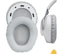 Geekria QuickFit - Almohadillas de repuesto de piel proteica para auriculares JBL Quantum 100, Q100, almohadillas para auriculares, piezas de reparación para auriculares (gris claro)