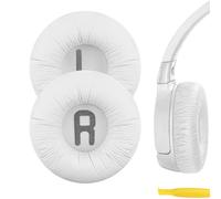Geekria QuickFit - Almohadillas de repuesto de piel sintética para auriculares JBL JR 300/300BT, T450BT, T500BT, Tune 500/500BT/510BT/520, almohadillas para los oídos, piezas de reparación (blanco)