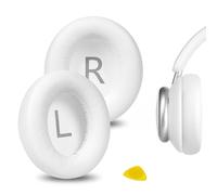 Geekria QuickFit - Almohadillas de repuesto para auriculares Anker Soundcore Life Q45, Space Q45, piezas de reparación (blanco)