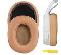 Geekria QuickFit Almohadillas para Skullcandy Hesh 3 y Crusher ANC 2 | También se adapta a Crusher Wireless, Evo, ANC | Proteína cuero, espuma viscoelástica, marrón, guía de vídeo