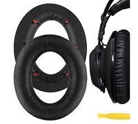 Geekria QuickFit Almohadillas repuesto piel de proteína para Hyper X Cloud Revolver, Revolver S auriculares para videojuegos, almohadillas para auriculares, almohadillas para orejas reparación (negro)