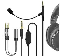 Geekria QuickFit Boom - Cable de Auriculares para Videojuegos y reuniones, Compatible con Sennheiser HD598, HD598 SE, Cable de Repuesto de Conector de 2,5 mm y Control de Volumen(Negro 5,6 pies)
