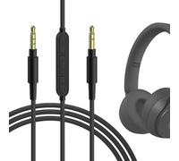 Geekria QuickFit Cable de Audio con Micrófono Compatible con Beats Solo3.0,Studio3,Studio2,Solo2.0 Auriculares,3.5mm Cable Estéreo de Repuesto con Micrófono en línea y Control de Volumen(1.2m)