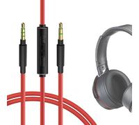 Geekria QuickFit Cable de Audio con Micrófono Compatible con Sony MDR-XB950BT XB650BT WH-1000XM5,XB910N Auriculares,3.5mm Cable Estéreo de Repuesto con Micrófono en línea y Control de Volumen(1.2m)