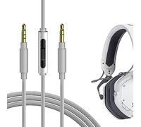 Geekria QuickFit Cable de Audio con Micrófono Compatible con V-Moda Crossfade2,LP,LP2,M-200,M100,M80,V80 Auriculares,3.5mm Cable Estéreo de Repuesto con Micrófono en línea y Control de Volumen(1.2m)