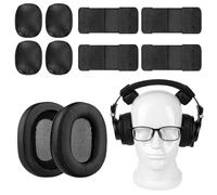 Geekria QuickFit - Kit de almohadillas para orejas para usuarios de gafas, compatible con Audio-Technica ATH-M50X, M50XBT, M50xBT2, M50, M40X, M30, M20, almohadillas de alivio de presión y fundas para