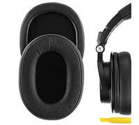 Geekria QuickFit Protein Leather Replacement Almohadillas para Audio Technica ATH-M50X, ATH-M50XBT, ATH-M40X, ATH-M30, ATH-M20, ATH-M10, AR5BT, AR5IS Almohadillas para Auriculares (Negro)