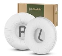 Geekria QuickFit Reemplazo de Almohadillas de Cuero sintético para JBL JR 300/300BT, T450BT/500BT, Tune 500/500BT/510BT, Tune 520BT, Cojines para los oídos con guía de Video (Blanco)