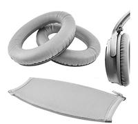 Geekria Reemplazo de Auriculares para Bose QuietComfort QC35, QC25, QC2, QC15 Almohadillas de Repuesto para Orejas y Diadema, Kit de Piezas de reparación (Gris Plateado)