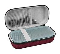 Geekria Shield - Funda para Altavoz portátil Compatible con Bose SoundLink Flex Bluetooth con Carcasa rígida de Repuesto para Viajes, Bolsa de Transporte con Almacenamiento de Cable (Rojo Vino)
