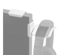 GEEKRIA Soporte de Auriculares con Pinza para Monitor, Colgador para Headset Gaming Tipo Pantalla, Compatible con Sennheiser, Bose, Beats, Razer, HyperX, Sony (Blanco)