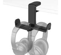 Geekria Soporte de Auriculares Dual con Gancho, Abrazadera para Abajo del Escritorio Sin Taladrar, Colgador de Casco para Colgar Ahorrando Espacio, Compatible con Bose, Sony, Sennheiser, Beats
