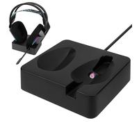 GEEKRIA Soporte de carga para auriculares Logitech G733 Lightspeed inalámbricos, base magnética de resina impresa en 3D, base de auriculares para juegos (negro)