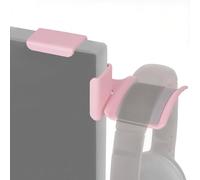GEEKRIA Soporte para auriculares con abrazadera para monitor, gancho para auriculares de juegos, compatible con auriculares Sennheiser, Bose, Beats, Razer, HyperX, Sony (rosa)