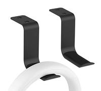 Geekria Soporte para Auriculares de Aluminio, Soporte para Auriculares para Juegos con Gancho para Auriculares,Pared Debajo del Escritorio para Todos los tamaños de Auriculares (2 Piezas Z Negro)