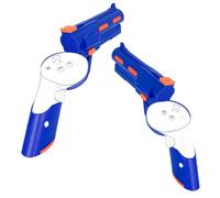 Geekria Stock de arma VR compatible con Meta Quest 3, accesorios para juegos de disparos, agarre mejorado para FPS con sensación realista, empuñaduras antideslizantes de carcasa rígida (Azul, 1 par)
