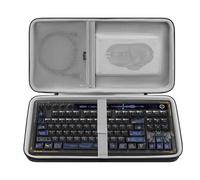 GEEKRIA TKL - Funda rígida para teclado, compatible con 8BitDo Retro 87, RK ROYAL KLUDGE M87, Keychron V3 Max TKL, bolsa de transporte de viaje para teclado y mouse para juegos de 87 teclas (gris