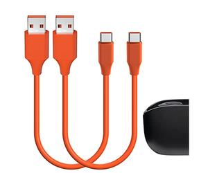 Geekria Type-C Earbuds Cable de Carga Corto, Compatible con JBL Wave 100TWS,Tune 225TWS,510BT,225TWS,220TWS,130NC Cargador, USB a USB-C Cable de Carga de alimentación de Repuesto(1ft / 30cm 2Pack)