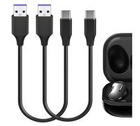 Geekria Type-C Earbuds Cable de Carga rápida Trenzado de Tela, Compatible con Samsung Galaxy Buds Live, Buds Pro, Buds 2 Charger, USB a USB-C Cable de Carga Corto de Repuesto (1ft / 30cm 2Pack)