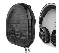 Geekria UltraShell - Funda para auriculares Master & Dynamics M&D MH40, MW65, MW60, MW50+, funda protectora de repuesto, bolsa de transporte con almacenamiento de cable (patrón de cocodrilo negro)