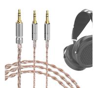 GeekriaApolloCable deaudio trenzado de cobre plateado compatibleconHIFIMANSUNDARA AnandaAryaHE4XXHE400i HE400SE,cable de repuesto para auriculares machode3,5mm(1/8'')a doble machode3,5mm(5 pies/1,5 m)