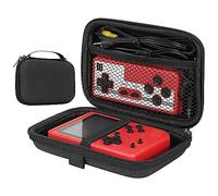 GeekriaEstuche de transporte para consola de juegos portátil,caja protectorade viaje retro para mini reproductor de juegos para cable de carga,baterías,auriculares y accesorios para juegos(grisoscuro)