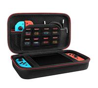 GeekriaShield Estuche de Transporte Compatible conNintendo Switch/ConsolaOLED,Bolsa Protectora de Viaje conEspacio para Cable,Cargador,Accesorios y Ranura deAlmacenamiento para Tarjetas deJuego(Negro)