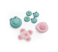 GeekShare Animal Cross D-Pad - Juego de tapas de agarre para el pulgar compatibles con Switch 2, botones ABXY para llave para Switch 2025, rana y axolotl